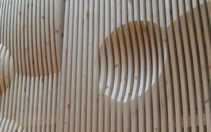 Vue détaillée d’un profilé en bois 3D